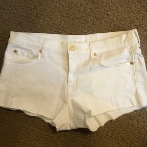 7 for all man kind white jean cutoff shorts